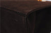 Authentic Ferragamo Gancini Chain Suede Shoulder Cross Body Bag Brown 8534D
