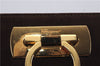 Authentic Ferragamo Gancini Chain Suede Shoulder Cross Body Bag Brown 8534D
