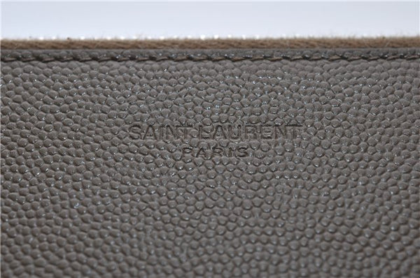 Authentic SAINT LAURENT Clutch Hand Bag Purse Leather 397294 Brown 8535D