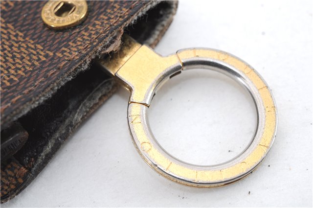 Authentic LOUIS VUITTON Damier Clochette PM Key Case N62661 LV 8536C