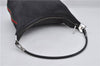 Authentic GUCCI Web Sherry Line Shoulder Hand Canvas Leather 01234 Black 8537E