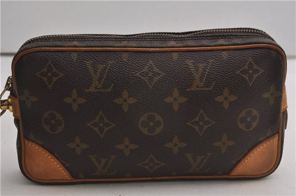 Authentic Louis Vuitton Monogram Marly Dragonne PM M51827 Clutch Hand Bag 8538F
