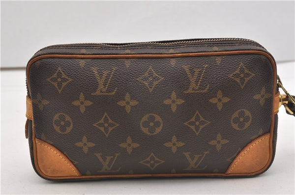Authentic Louis Vuitton Monogram Marly Dragonne PM M51827 Clutch Hand Bag 8538F
