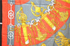 Authentic HERMES Carre 90 Scarf "Cliquetis" Silk Red 8541D