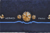 Authentic HERMES Petit Carre 40 Scarf Handkerchief "COSMOS" Silk Blue 8542D