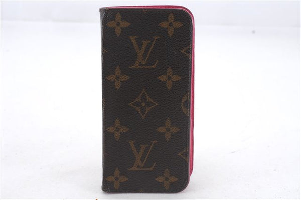 Authentic LOUIS VUITTON Monogram Folio Iphone 7 8 Case Pink M61906 LV 8543C