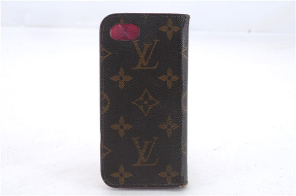 Authentic LOUIS VUITTON Monogram Folio Iphone 7 8 Case Pink M61906 LV 8543C