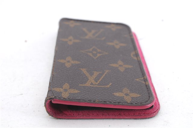 Authentic LOUIS VUITTON Monogram Folio Iphone 7 8 Case Pink M61906 LV 8543C