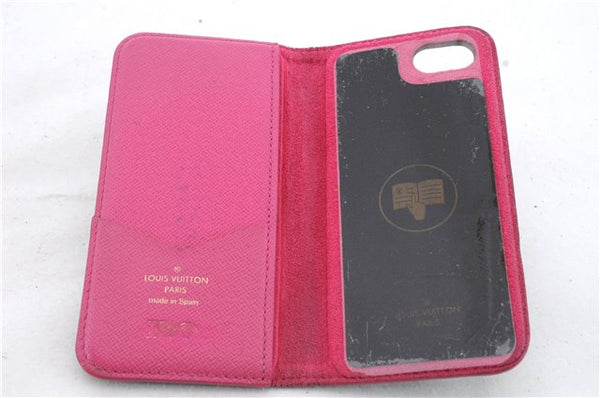 Authentic LOUIS VUITTON Monogram Folio Iphone 7 8 Case Pink M61906 LV 8543C