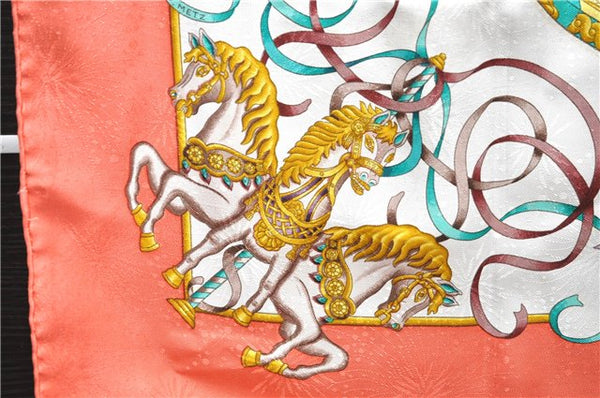 Authentic HERMES Carre 90 Scarf "LUNAPARK" Silk Pink 8543D