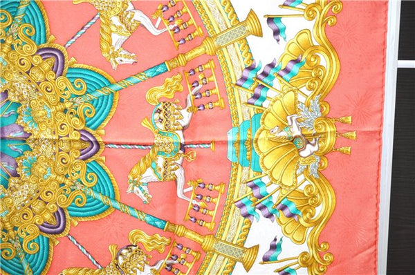 Authentic HERMES Carre 90 Scarf "LUNAPARK" Silk Pink 8543D