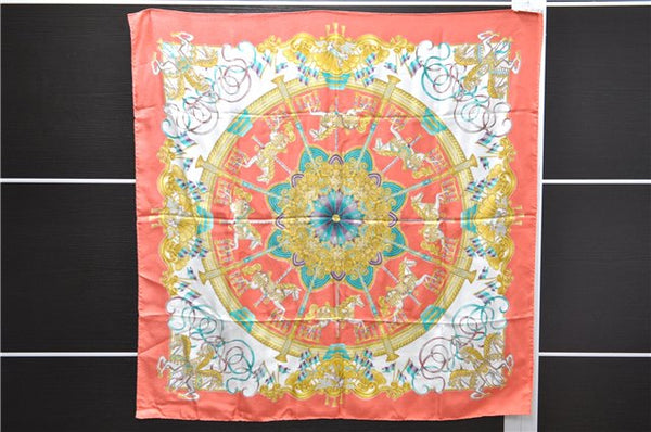 Authentic HERMES Carre 90 Scarf "LUNAPARK" Silk Pink 8543D