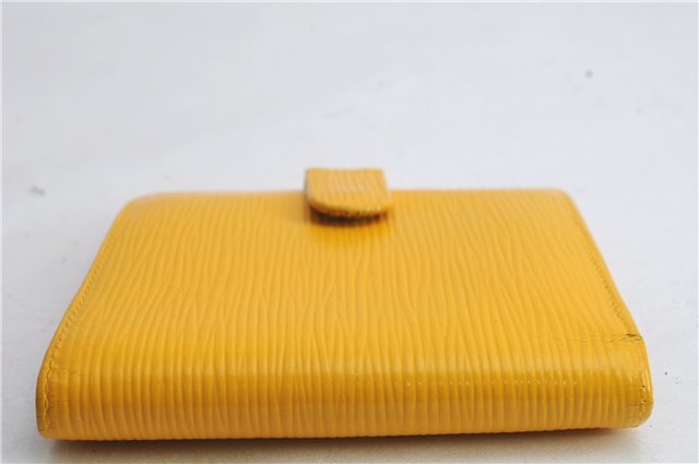 Authentic LOUIS VUITTON Epi Porte Billets Compact Wallet Yellow M63559 LV 8545C