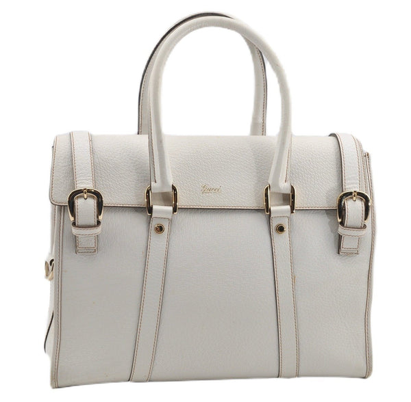 Authentic GUCCI Vintage Shoulder Hand Bag Leather 131327 White 8549F
