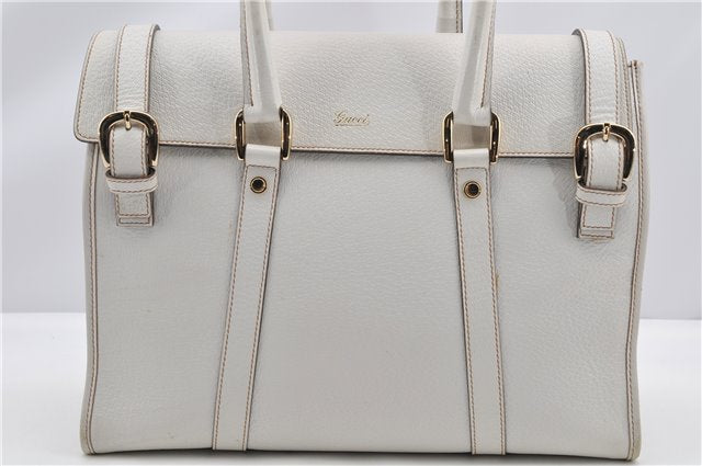 Authentic GUCCI Vintage Shoulder Hand Bag Leather 131327 White 8549F