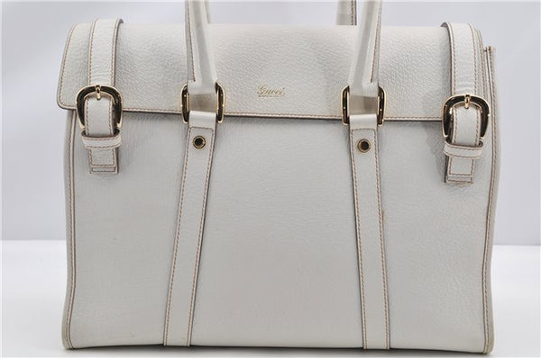 Authentic GUCCI Vintage Shoulder Hand Bag Leather 131327 White 8549F