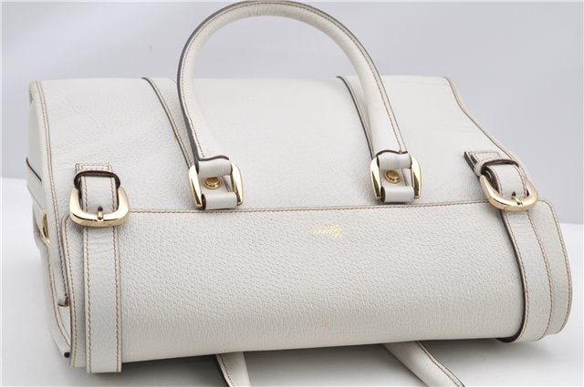 Authentic GUCCI Vintage Shoulder Hand Bag Leather 131327 White 8549F