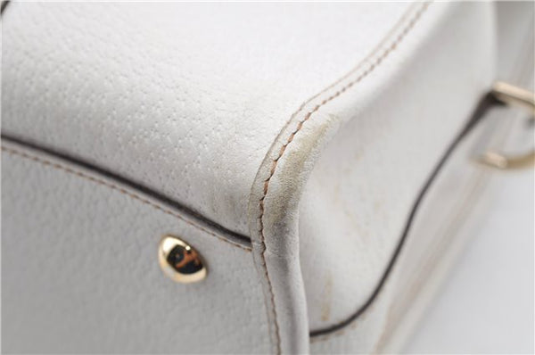 Authentic GUCCI Vintage Shoulder Hand Bag Leather 131327 White 8549F