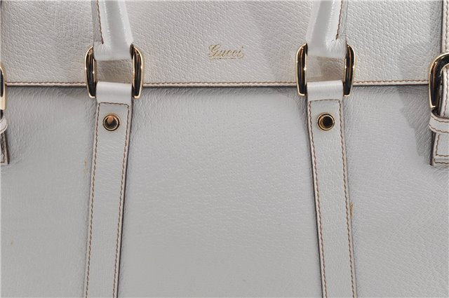 Authentic GUCCI Vintage Shoulder Hand Bag Leather 131327 White 8549F