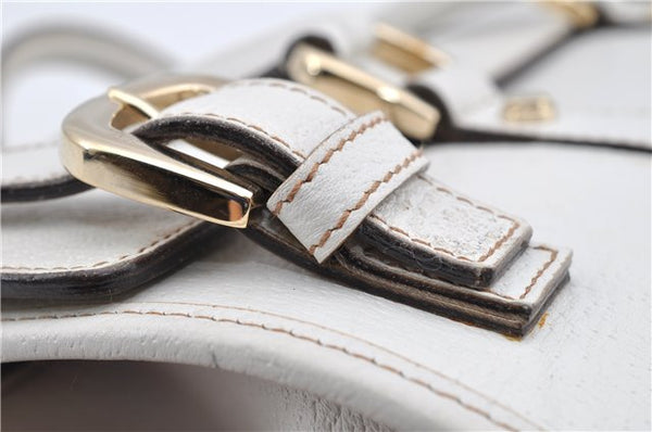 Authentic GUCCI Vintage Shoulder Hand Bag Leather 131327 White 8549F