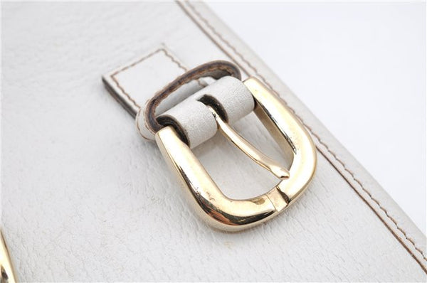 Authentic GUCCI Vintage Shoulder Hand Bag Leather 131327 White 8549F