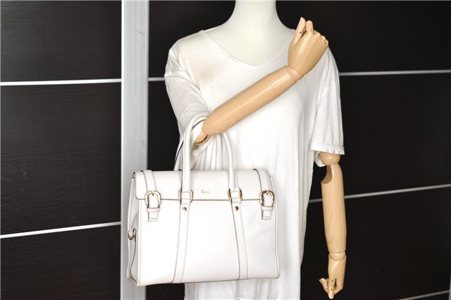 Authentic GUCCI Vintage Shoulder Hand Bag Leather 131327 White 8549F
