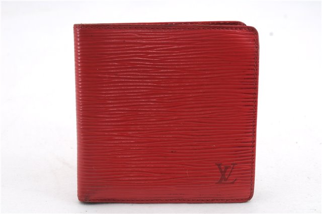 Authentic LOUIS VUITTON Epi Portefeuille Marco Bifold Wallet Red M63547 LV 8553C