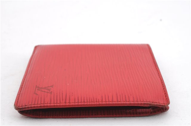 Authentic LOUIS VUITTON Epi Portefeuille Marco Bifold Wallet Red M63547 LV 8553C