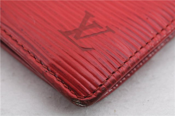 Authentic LOUIS VUITTON Epi Portefeuille Marco Bifold Wallet Red M63547 LV 8553C