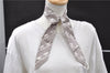 Authentic HERMES Twilly Scarf Silhouette of Carriage Design Silk Gray 8553D