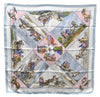 Authentic HERMES Carre 90 Scarf "Voyages en Russie" Silk Light Blue 8556D