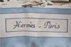 Authentic HERMES Carre 90 Scarf "Voyages en Russie" Silk Light Blue 8556D