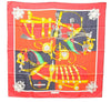 Authentic HERMES Carre 90 Scarf "HARNAIS DE COUR" Silk Black Red Box 8557D