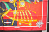 Authentic HERMES Carre 90 Scarf "HARNAIS DE COUR" Silk Black Red Box 8557D