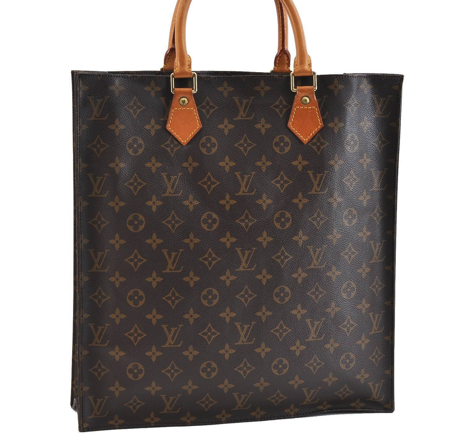 Authentic LOUIS VUITTON Monogram Sac Plat Hand Bag M51140 LV Junk 8558B