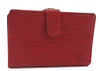 Auth LOUIS VUITTON Epi Porte Monnaie Billets Viennois Wallet Red M63247 LV 8558C