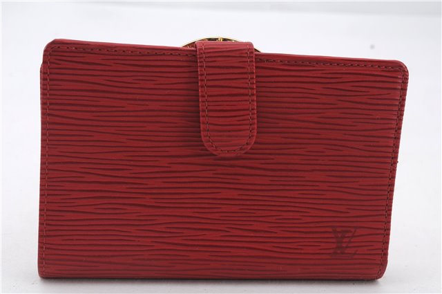 Auth LOUIS VUITTON Epi Porte Monnaie Billets Viennois Wallet Red M63247 LV 8558C