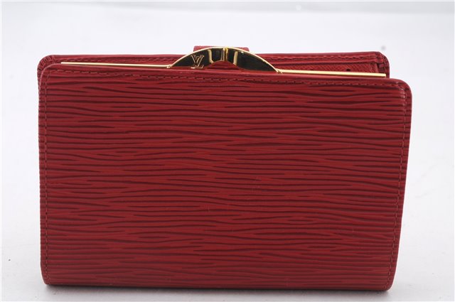 Auth LOUIS VUITTON Epi Porte Monnaie Billets Viennois Wallet Red M63247 LV 8558C