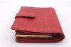 Auth LOUIS VUITTON Epi Porte Monnaie Billets Viennois Wallet Red M63247 LV 8558C