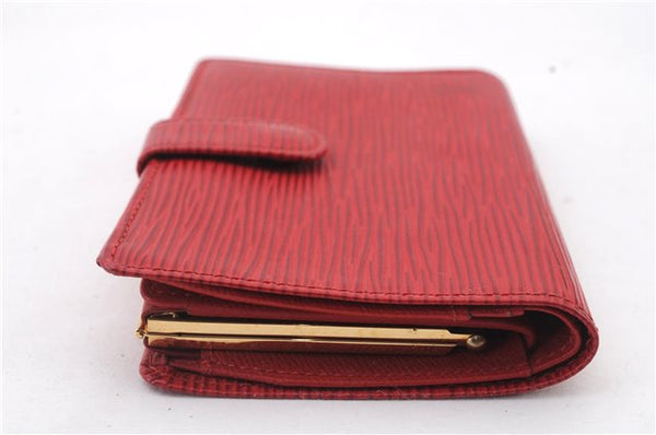 Auth LOUIS VUITTON Epi Porte Monnaie Billets Viennois Wallet Red M63247 LV 8558C