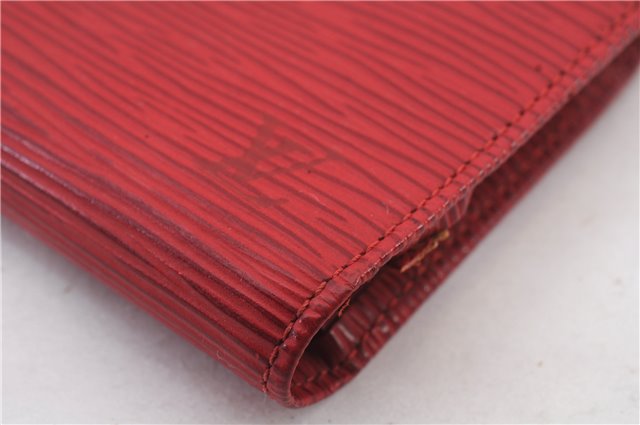 Auth LOUIS VUITTON Epi Porte Monnaie Billets Viennois Wallet Red M63247 LV 8558C