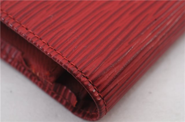 Auth LOUIS VUITTON Epi Porte Monnaie Billets Viennois Wallet Red M63247 LV 8558C