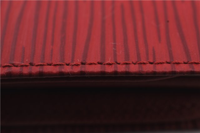 Auth LOUIS VUITTON Epi Porte Monnaie Billets Viennois Wallet Red M63247 LV 8558C