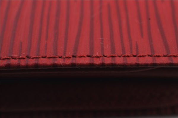 Auth LOUIS VUITTON Epi Porte Monnaie Billets Viennois Wallet Red M63247 LV 8558C