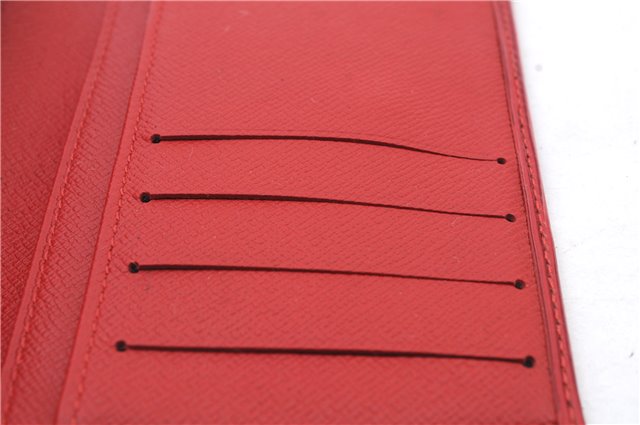 Auth LOUIS VUITTON Epi Porte Monnaie Billets Viennois Wallet Red M63247 LV 8558C