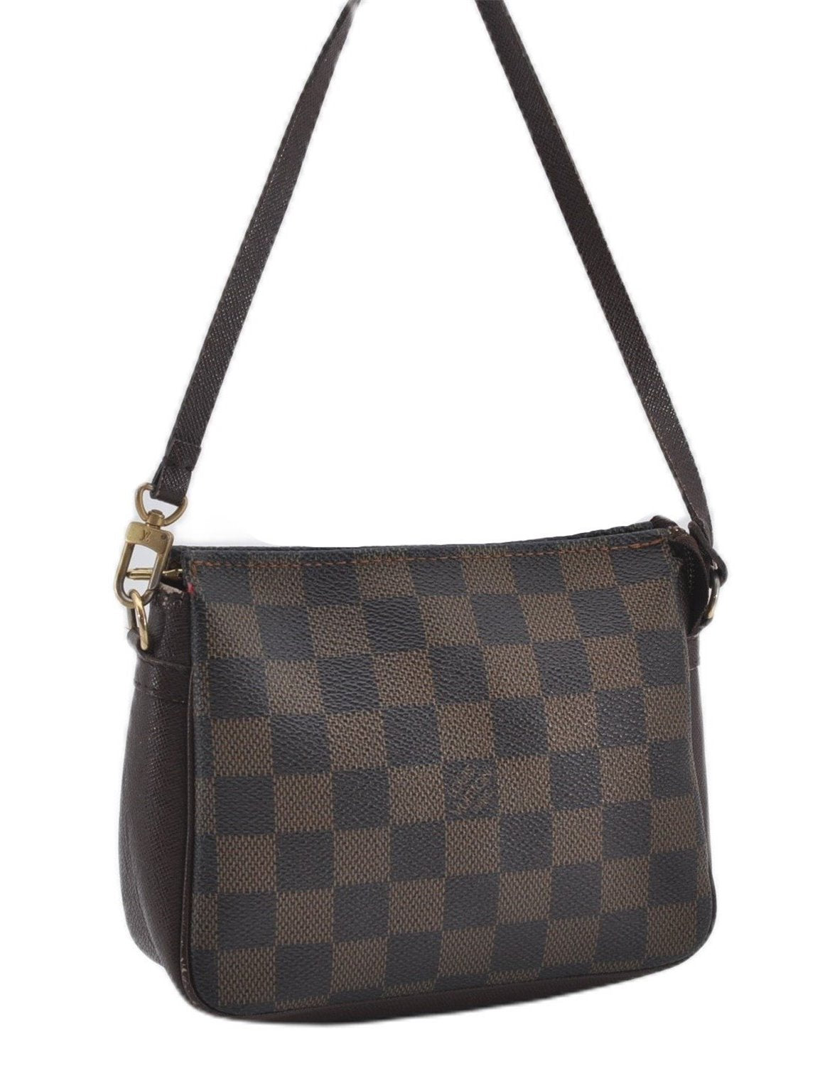 Authentic Louis Vuitton Damier Trousse Makeup Hand Bag Pouch N51982 LV 8563E