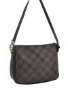 Authentic Louis Vuitton Damier Trousse Makeup Hand Bag Pouch N51982 LV 8563E