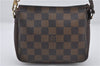Authentic Louis Vuitton Damier Trousse Makeup Hand Bag Pouch N51982 LV 8563E