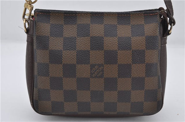 Authentic Louis Vuitton Damier Trousse Makeup Hand Bag Pouch N51982 LV 8563E
