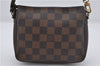 Authentic Louis Vuitton Damier Trousse Makeup Hand Bag Pouch N51982 LV 8563E